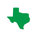 Green illustrated image of the state of Texas