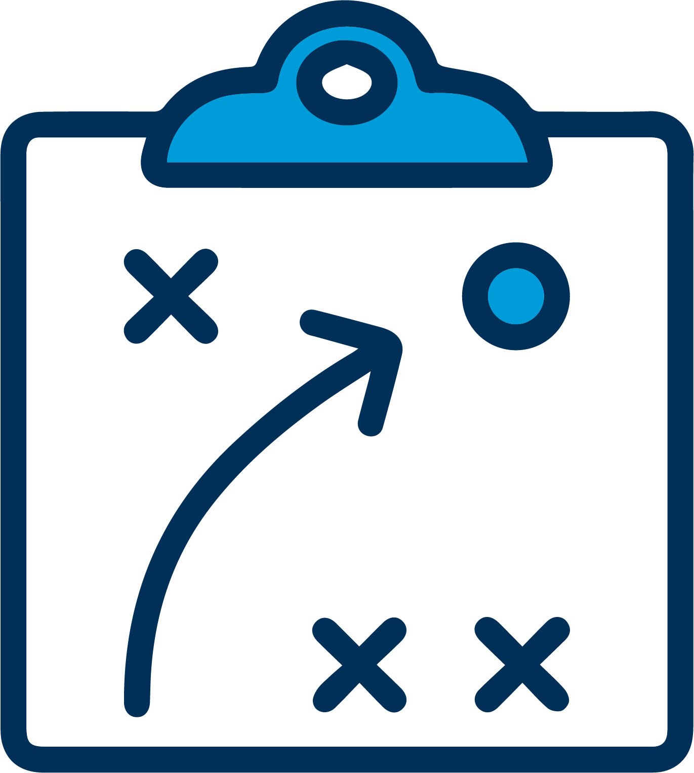 clipboard with a game plan written on it