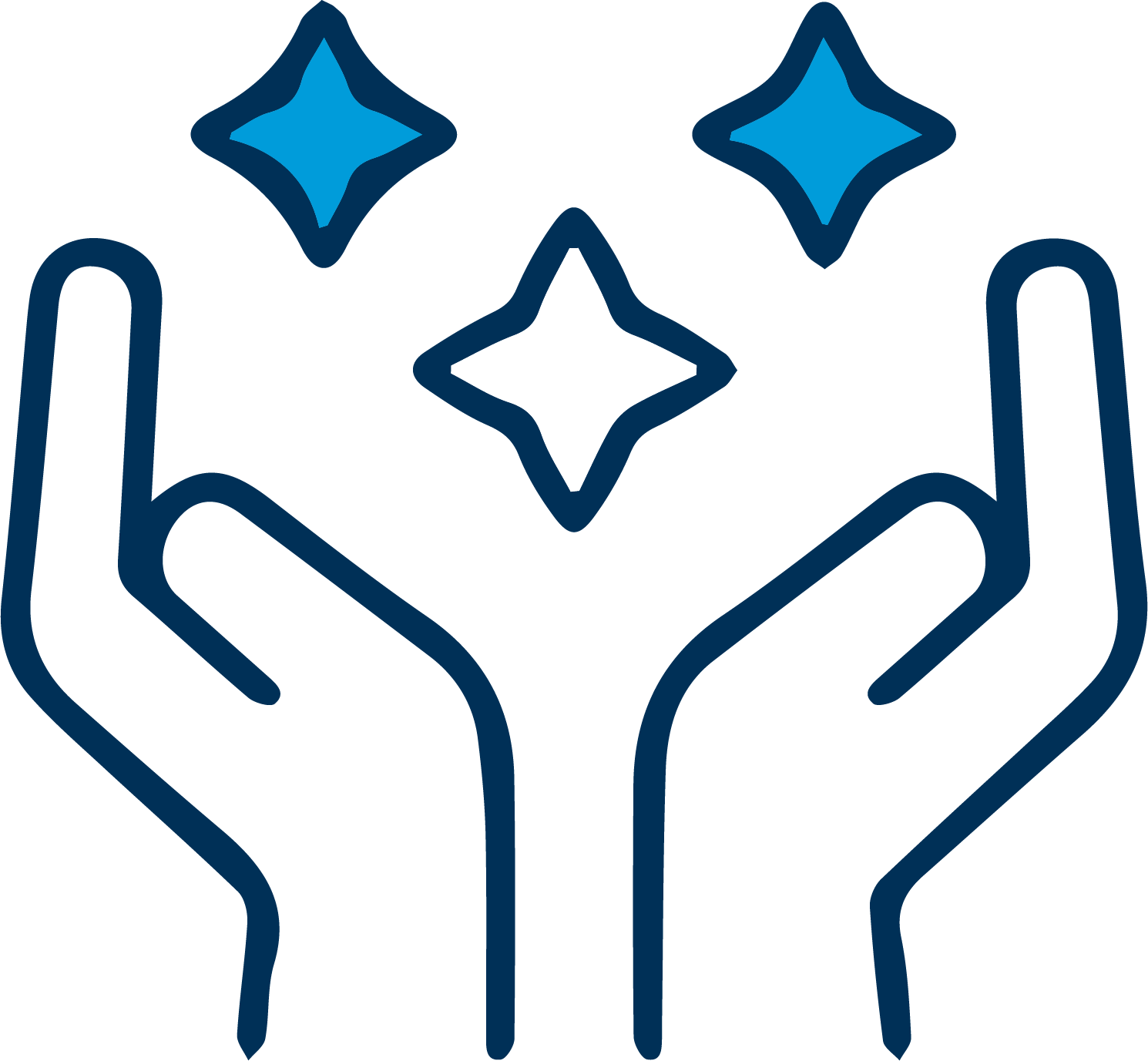 hands cupping stars